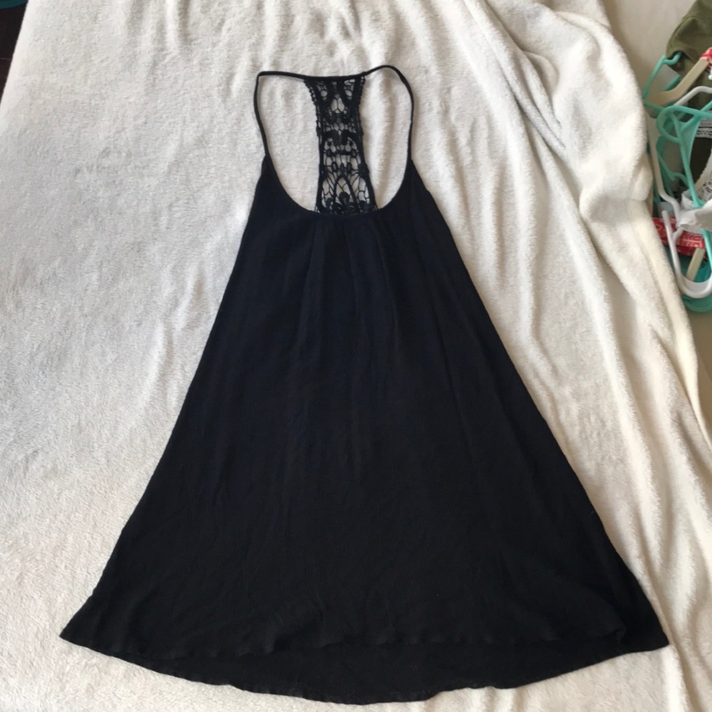 Black open back dress/top